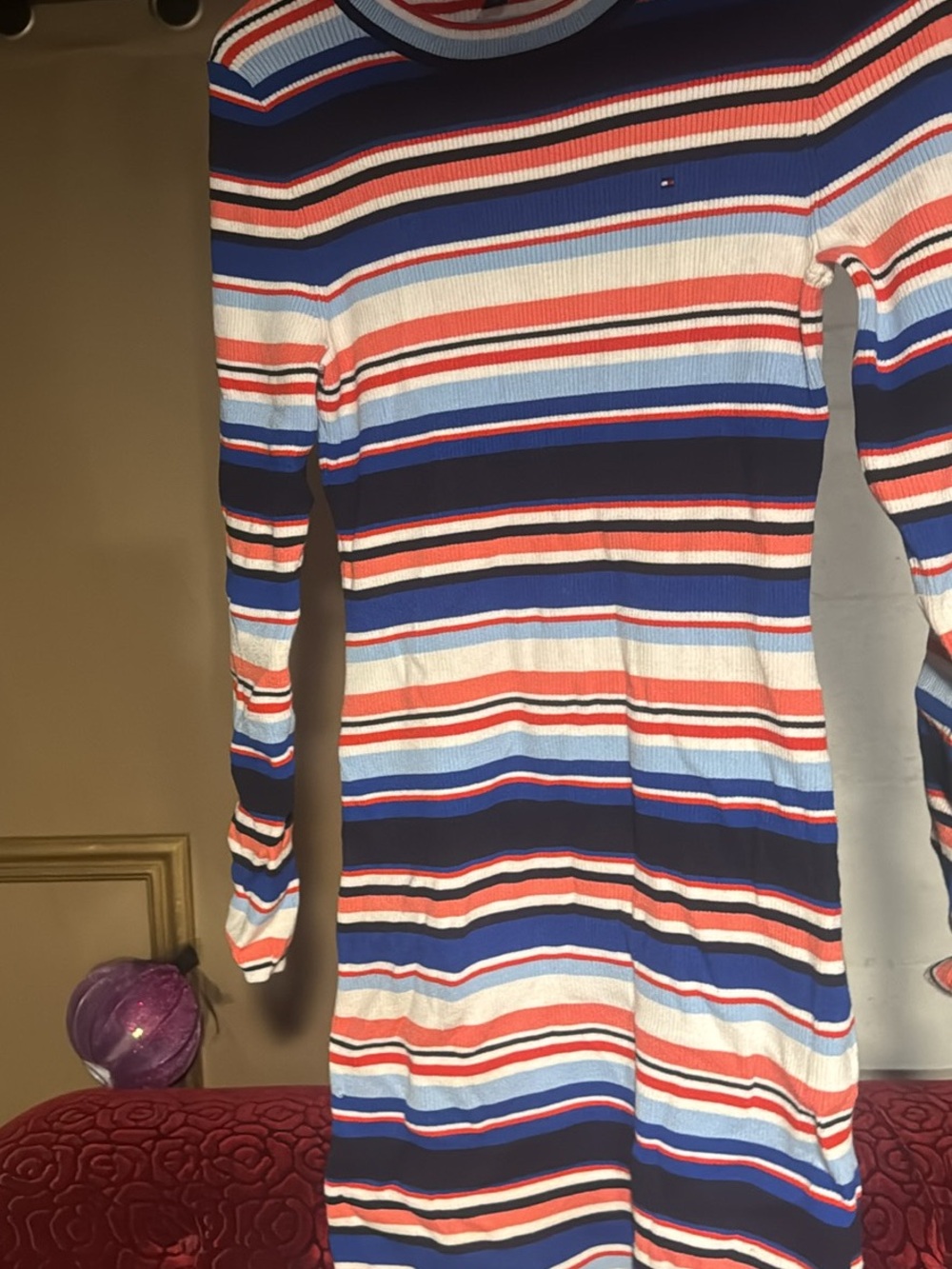 Tommy Hilfiger Navy, Red, White & Light Blue Striped Knit Top